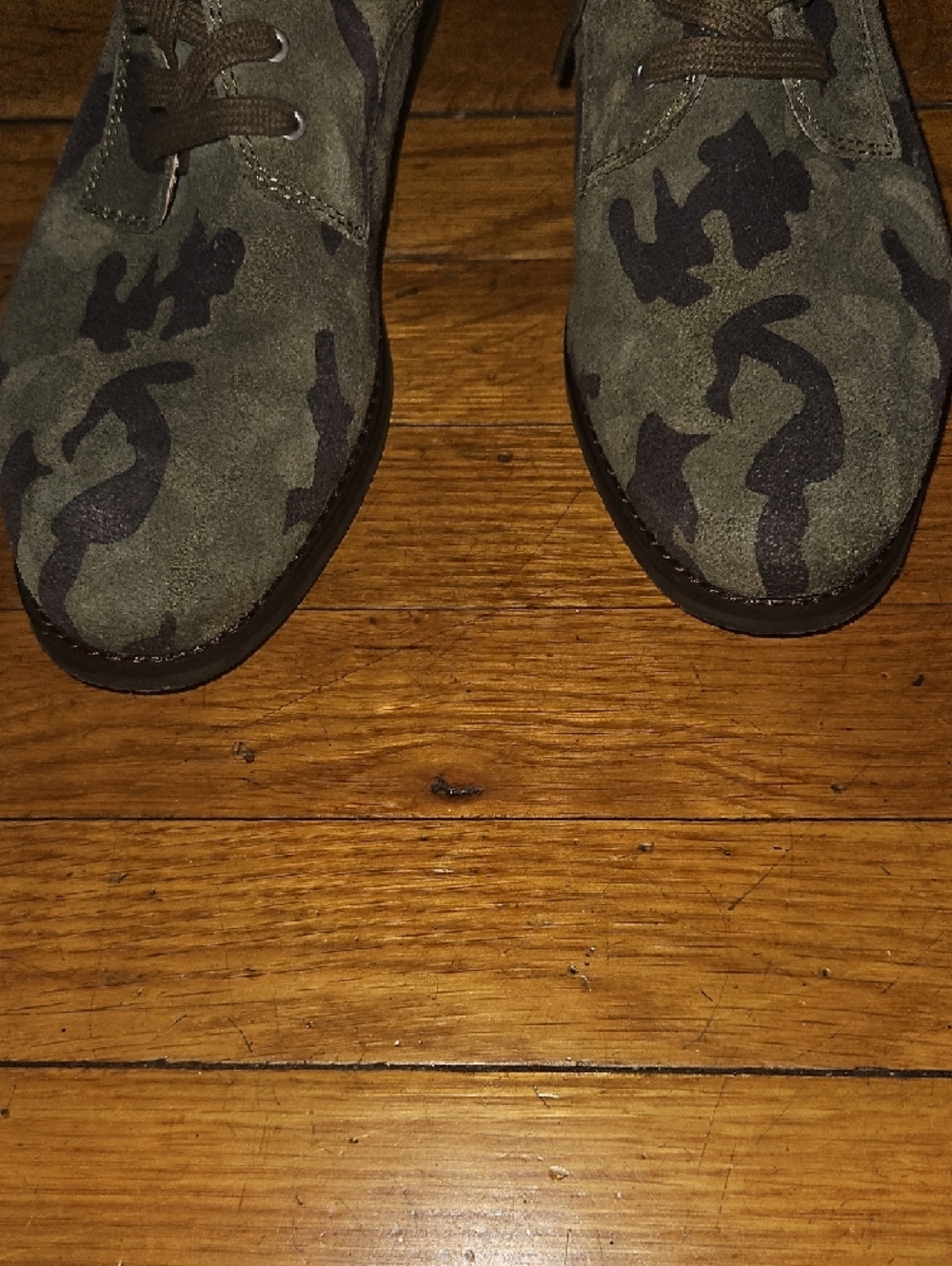Lucky Brand Women's Camouflage Lace-Up Combat Boots - Olive & Dark Brown - Picture 2 of 5